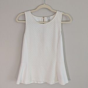 J. Crew White Peplum Top